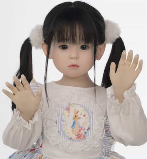 シリコン製娃娃头+TPE身体 实体娃娃 AXB Doll 88cm 平胸 #GA13头部 シリコン头部 身体はリアルメイク付き