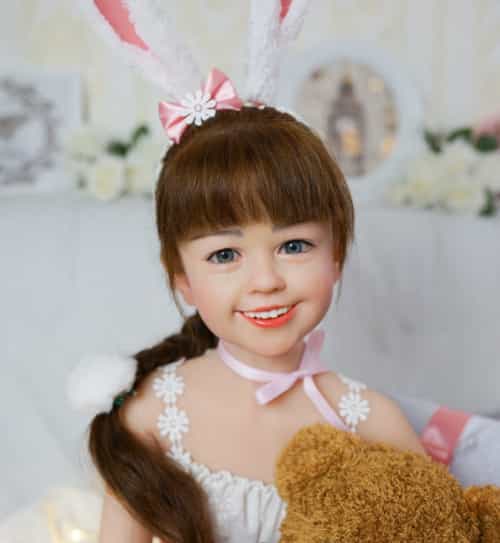 シリコン製娃娃头+TPE身体 实体娃娃 WAXDOLL 108cm 平胸 Cherry头部