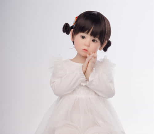 #GA01头部シリコン製娃娃头+TPE身体 实体娃娃 WAXDOLL 88cm 平胸 